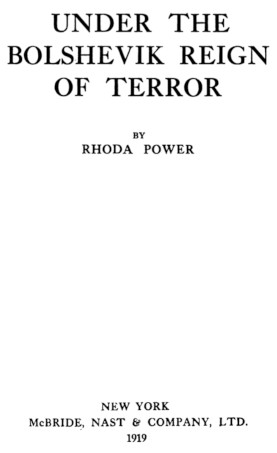 Under the Bolshevik Reign of Terror