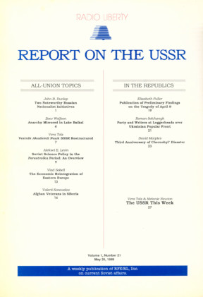 Report on the USSR. Vol. 1, Number 21. Mai 26, 1989